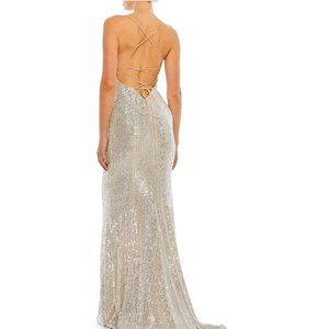 Mac Duggal | Dresses | Mac Duggal Silvernude Sequin Lace Up Back